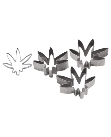 Beistle 59242 Weed Leaf Cookie Cutter, 2.75 Inch, Stainless Steel, Set of 3