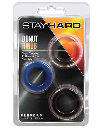 Blush Novelties BL-00899 Stay Hard Donut Rings 3 Pack, TPE, Smooth
