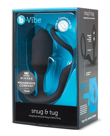 b-Vibe BV-018 BLK Snug & Tug Weighted Ring, 128g Silicone