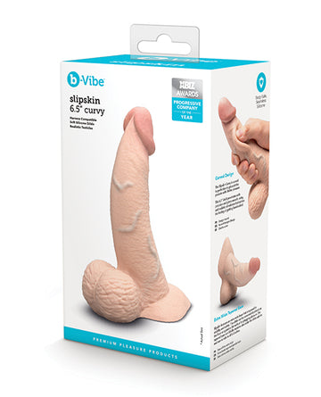 b-Vibe BV-059-CRM Slipskin Curvy, 6.5", Cream