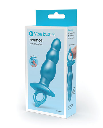 b-Vibe Butties Bounce Tapered Plug, Blue - 100% Body-Safe Silicone