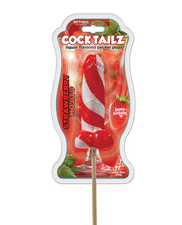 Hott Products Cock Tailz Pecker Pop, Strawberry Mojito Liquor Flavored