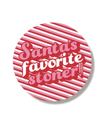 Kush Kards NS-FAVSTONER Favstoner Holiday Sticker, 3" x 3" Pack of 3