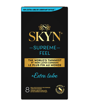 Lifestyles SKYN 0227 Supreme Feel Condoms, Extra Lube, Polyisoprene, 8 Count