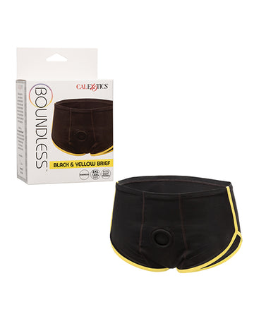 California Exotic Novelties Boundless Boxer Brief Harness, Black/Yellow 2XL/3XL