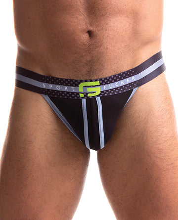 665, Inc 22574 Jersey Jock, XXL Black Cotton Spandex