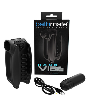 Bathmate BM-V-HV Hand Vibe, Black Ergonomic Silicone Massager with 10 Settings